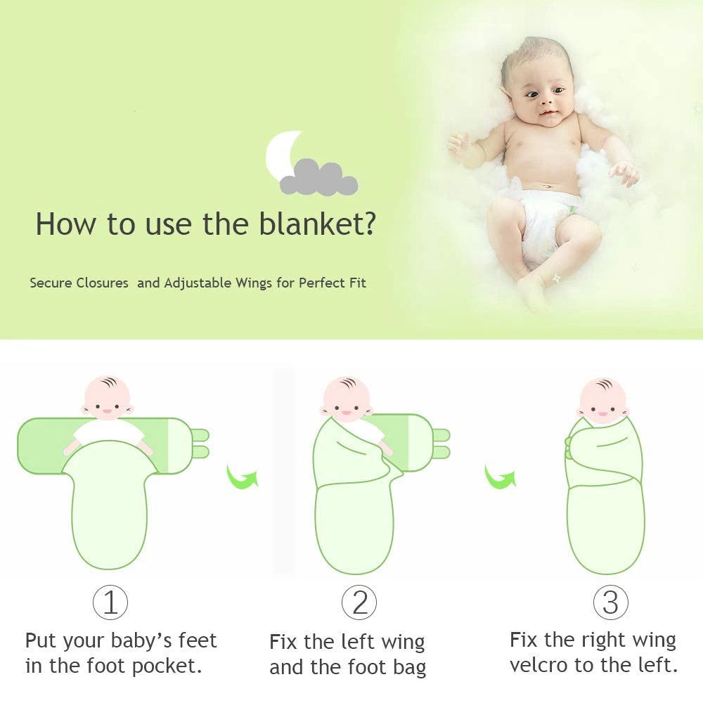 Newborn Swaddle Wrap with Beanie for 0-3 Months