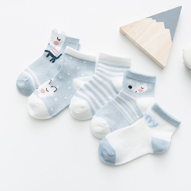 5 Pairs Infant Baby Socks for Boys & Girls Newborn Toddler Baby Clothes Accessories